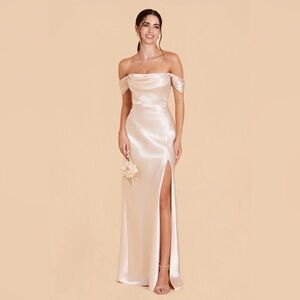 Birdy Grey Champagne Shiny Satin Dress
